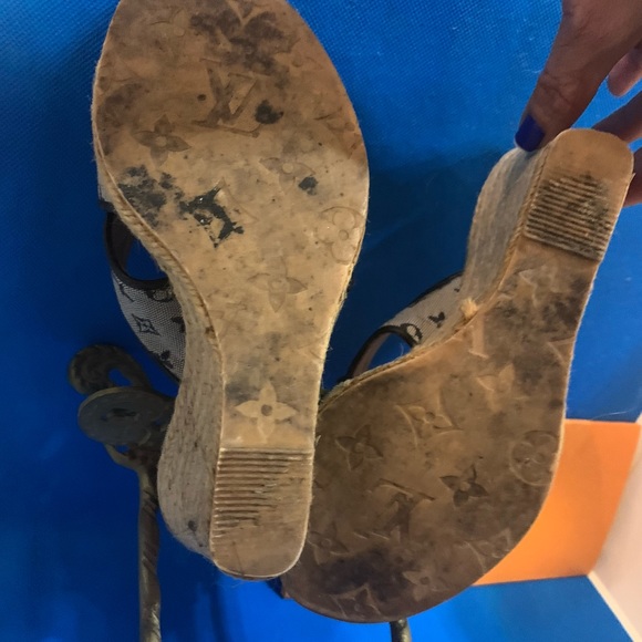 Louis Vuitton mini monogram espadrille wedges LV Toe Mule Ibiza  Date codeCA0123 - Picture 8 of 10